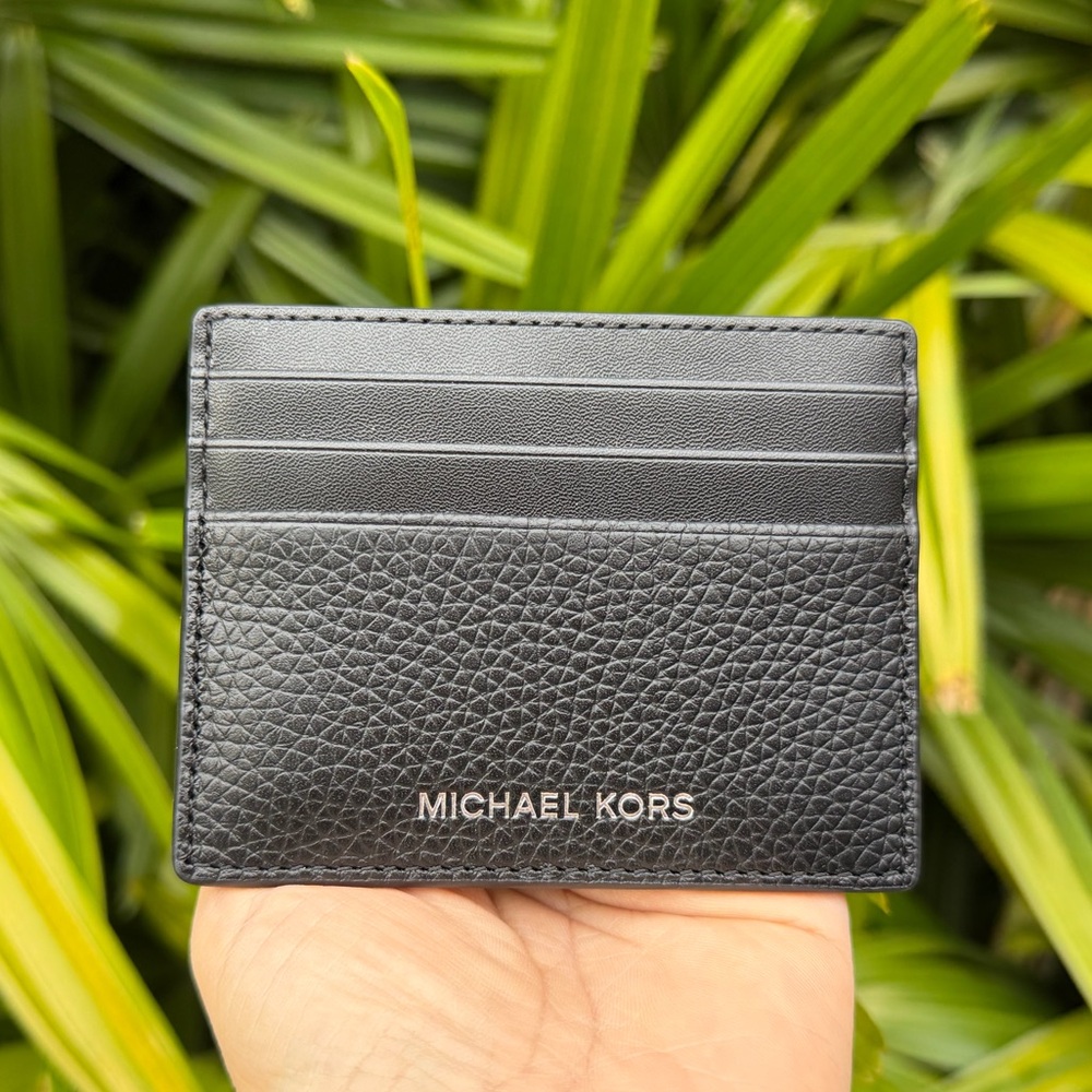 Michael Kors Jet Set Cooper Black Card Case Wallet Black